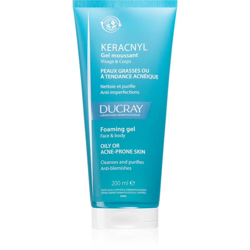 Ducray Keracnyl Foaming gel tisztító habzó gél az aknéra hajlamos zsíros bőrre 200 ml-Ár