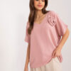 Dusty pink oversize neckline blouse