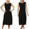 E2145 Dewberry Set of Two Women Dresses-BLACK-BLACK