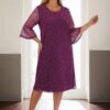 E2654 Dewberry Spanish Sleeve Plus Size Evening Dress-MOR