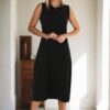 E4385 Dewberry Womens Long Dress-BLACK