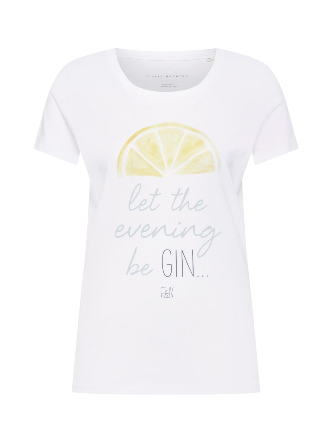 EINSTEIN & NEWTON Póló 'Gin'  sárga / fehér