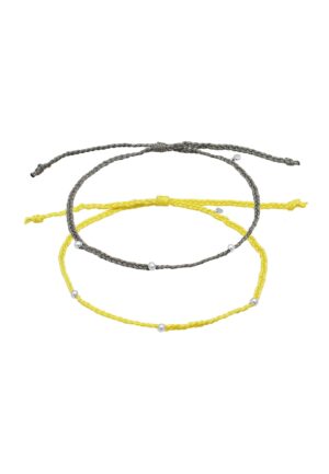 ELLI Lábékszerek 'Boho'  neonsárga / szürke / ezüst-hu