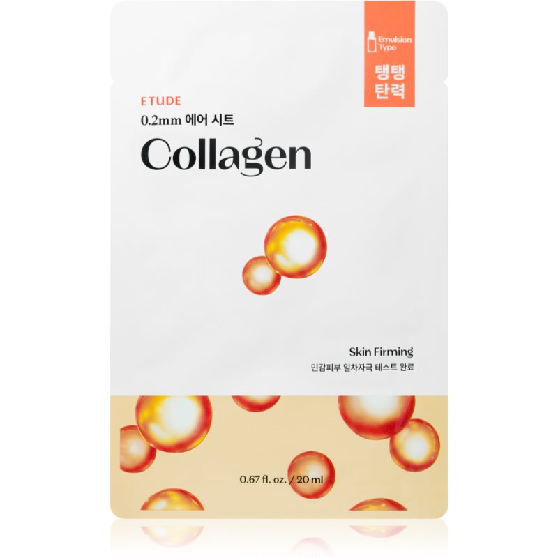 ETUDE 0.2 Therapy Air Mask Collagen szövet arcmaszk a ráncok ellen a bőr hidratálásáért és feszességéért 20 ml-Ár
