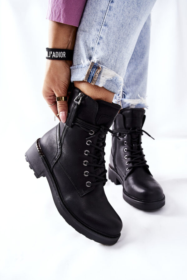 EVENTO Magas csizma Workers with Sliders Black Maisa