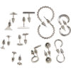 Earrings 10-pack - silver colors