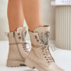 Eco leather ankle boots Workery with insulated D&A beige decoration