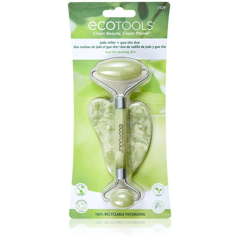 EcoTools Jade Roller & Gua Sha masszázs henger az arcra és masszázs szegédeszköz 2 db-Ár