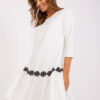 Ecru Extended Cocktail Dress with Lace