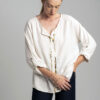 Ecru blouse with gold print