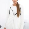Ecru dress with hood and hood