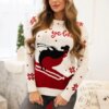 Ecru sweater with Christmas motif