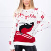 Ecru sweater with Christmas motif