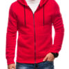 Edoti BASIC unbuttoned men's hooded sweatshirt - red