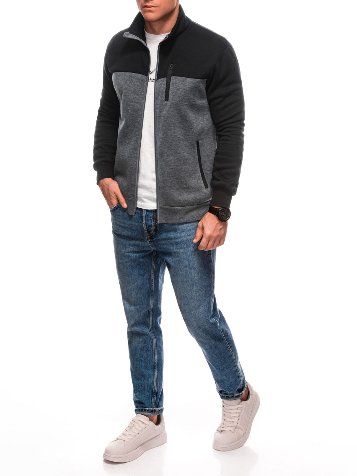 Edoti Men's zipped sweatshirt