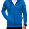 Edoti Unzipped men's BASIC hooded sweatshirt - blue