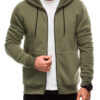 Edoti Unzipped men's BASIC hooded sweatshirt - dark olive green