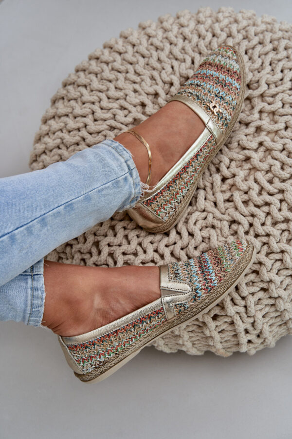 Elegáns Bőr Espadrille Fonással Többszínű Zazoo 10178