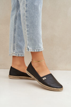 Elegáns Bőrből Készült Női Espadrilles Zazoo