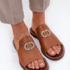 Elegáns Női Bőr Papucs Díszítéssel Zazoo 3008 Camel