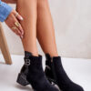 Elegant ankle boots with heels insulated black