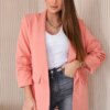 Elegant dark apricot lapel-lapel blazer