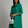Elegant green trapezoidal dress
