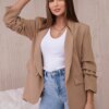 Elegant jacket with camel lapels