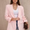 Elegant jacket with lapels light powder pink