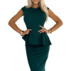 Elegant midi dress with peplum and short sleeves Numoco