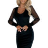 Elegant velvet dress with transparent sleeves Numoco
