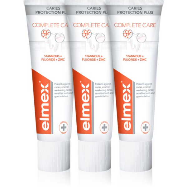 Elmex Caries Protection Complete Care frissítő hatású fogkrém a fogak teljes védelméért 3x75 ml-Ár