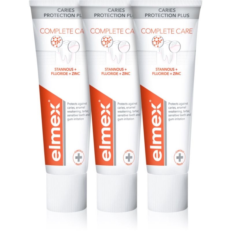 Elmex Caries Protection Complete Care frissítő hatású fogkrém a fogak teljes védelméért 3x75 ml-Ár