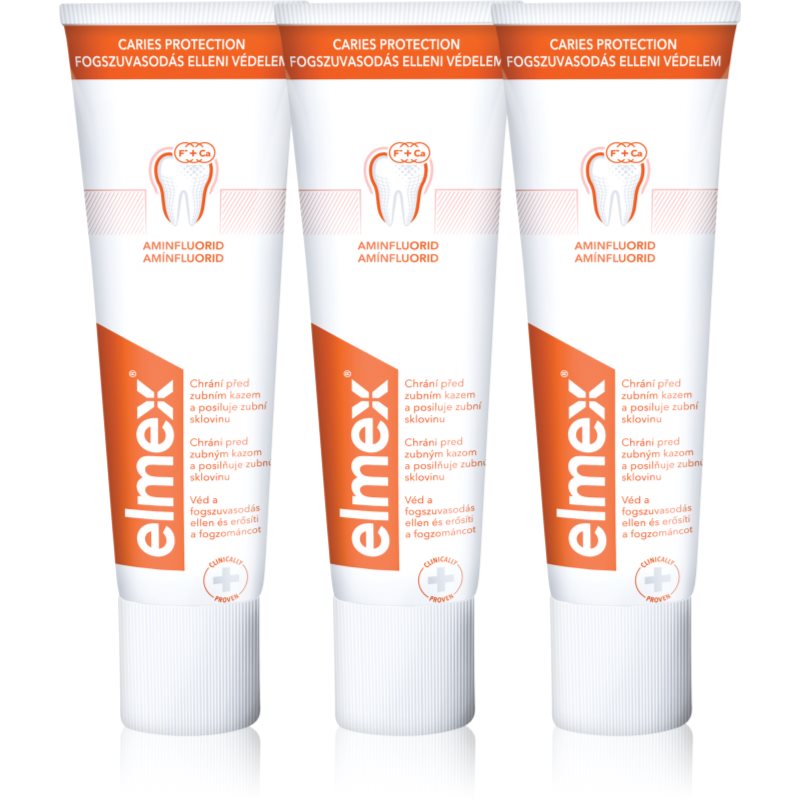 Elmex Caries Protection fogkrém fogszuvasodás ellen fluoriddal 3x75 ml-Eredeti