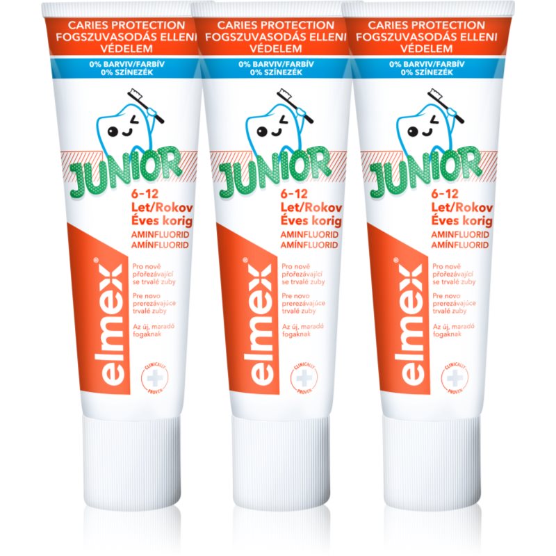 Elmex Junior 6-12 Years fogkrém gyermekeknek 3x75 ml-Ár