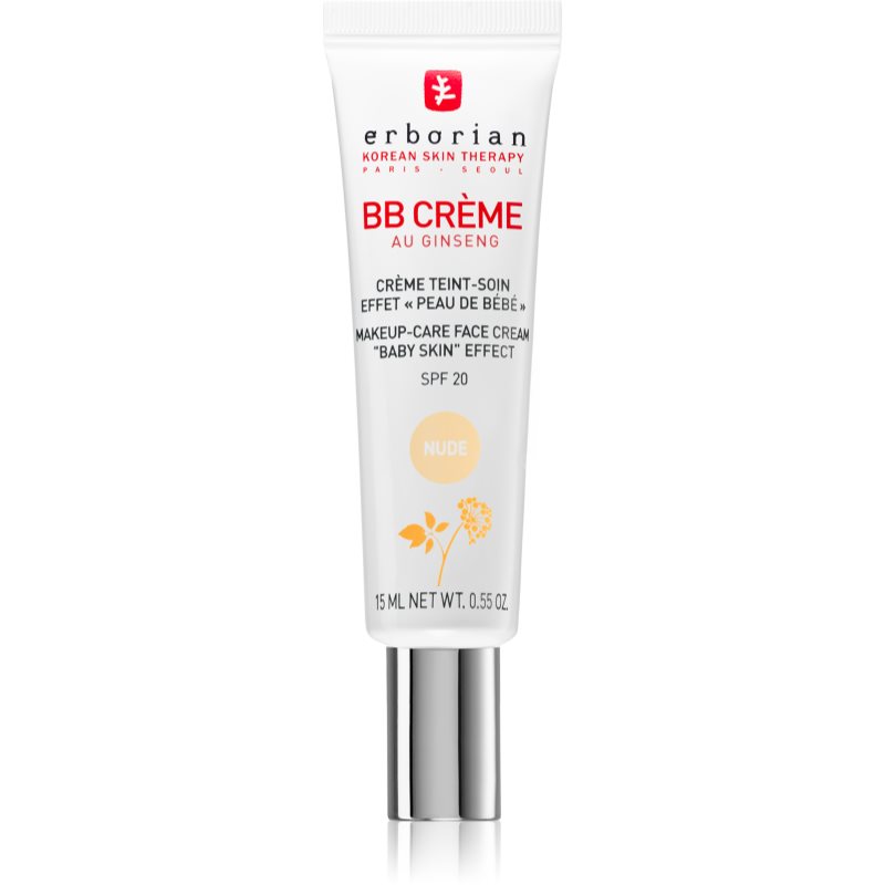 Erborian BB Cream tonizáló krém a bőr tökéletes külalakjáért SPF 20 kis csomagolás árnyalat Nude 15 ml-Eredeti
