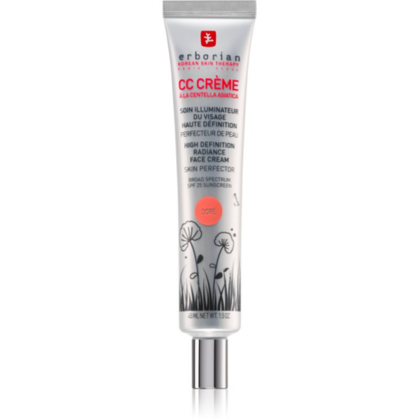 Erborian CC Crème Centella Asiatica Radiance arckrém bőrtökéletesítő SPF 25 nagy csomagolás árnyalat Doré 45 ml-Eredeti