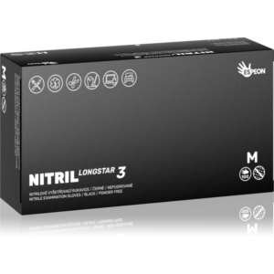Espeon Nitril Longstar3 Black púdermentes nitrilkesztyű méret M 2x50 db