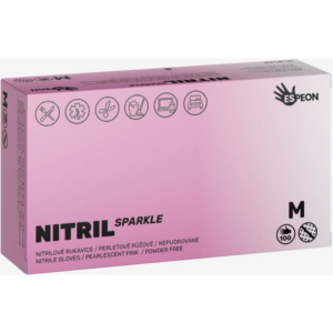 Espeon Nitril Sparkle Pearlescent Pink púdermentes nitrilkesztyű méret M 2x50 db-Ár
