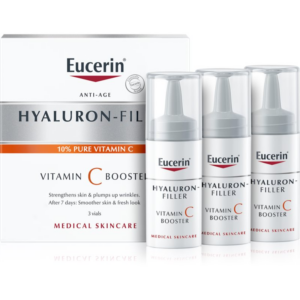 Eucerin Hyaluron-Filler Vitamin C Booster bőrvilágosító szérum a ráncok ellen C vitamin 3x8 ml-Eredeti