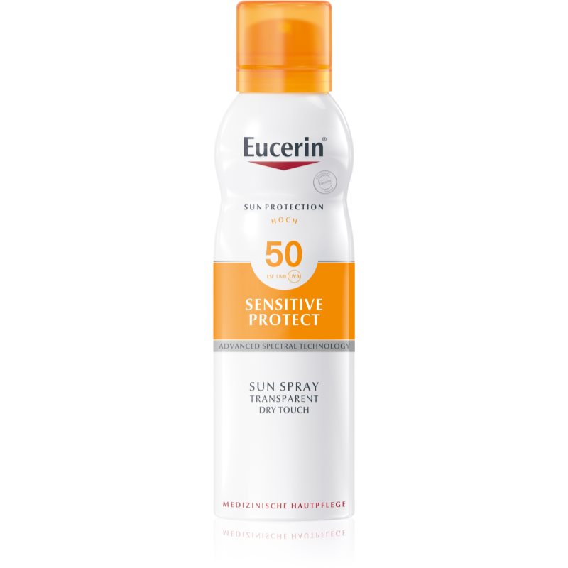 Eucerin Sun Sensitive Protect átlátszó napozó spray érzékeny bőrre SPF 50+ 200 ml-Ár