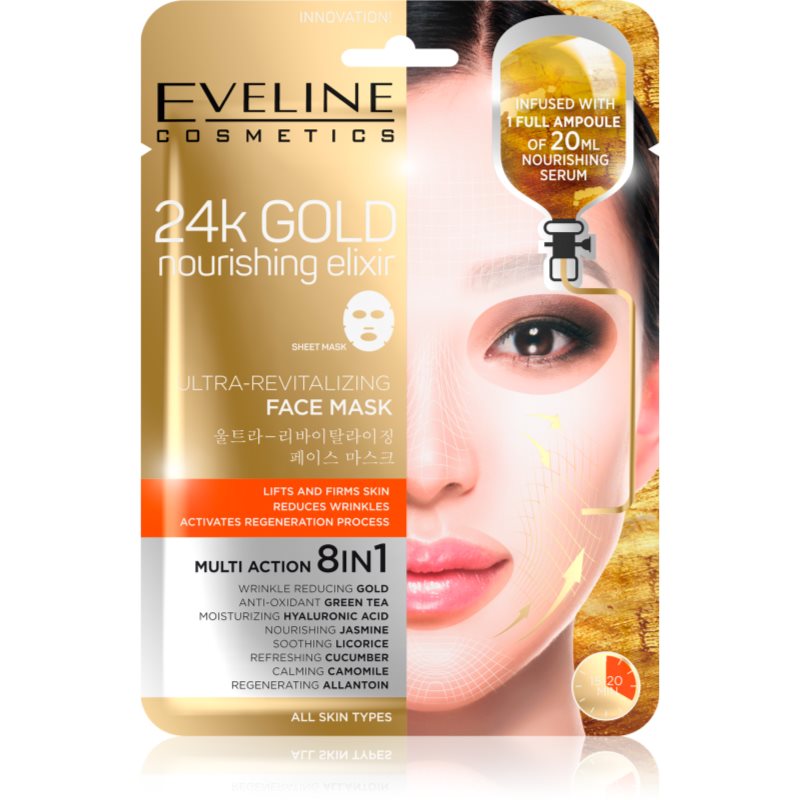 Eveline Cosmetics 24k Gold Nourishing Elixir liftinges maszk 1 db-Eredeti