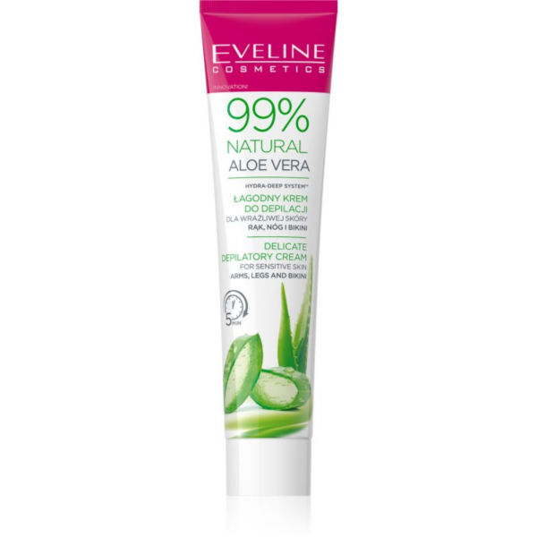 Eveline Cosmetics 99% Natural Aloe Vera nyugtató depiláló krém bikini vonal és hónalj 125 ml-Ár