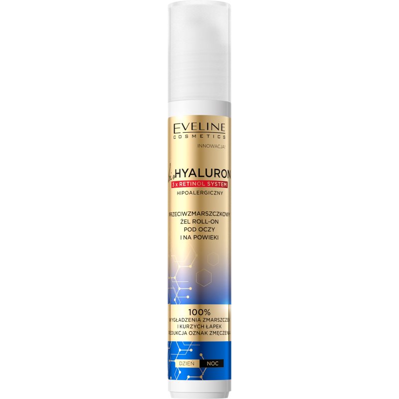 Eveline Cosmetics Bio Hyaluron 3x Retinol System hűsítő szem roll-on a ráncok és a sötét karikák ellen 15 ml-Ár
