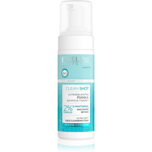 Eveline Cosmetics Clean Shot 2% Panthenol Complex finoman tisztító hab nyugtató hatással 150 ml