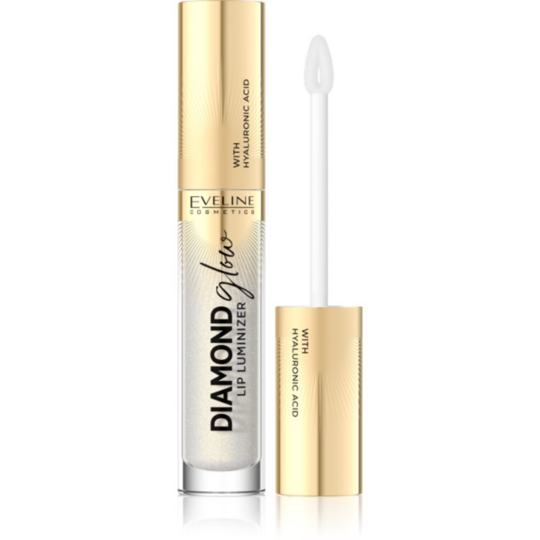 Eveline Cosmetics Diamond Glow csillogó ajakfény hialuronsavval árnyalat 07 Golden Dust 4