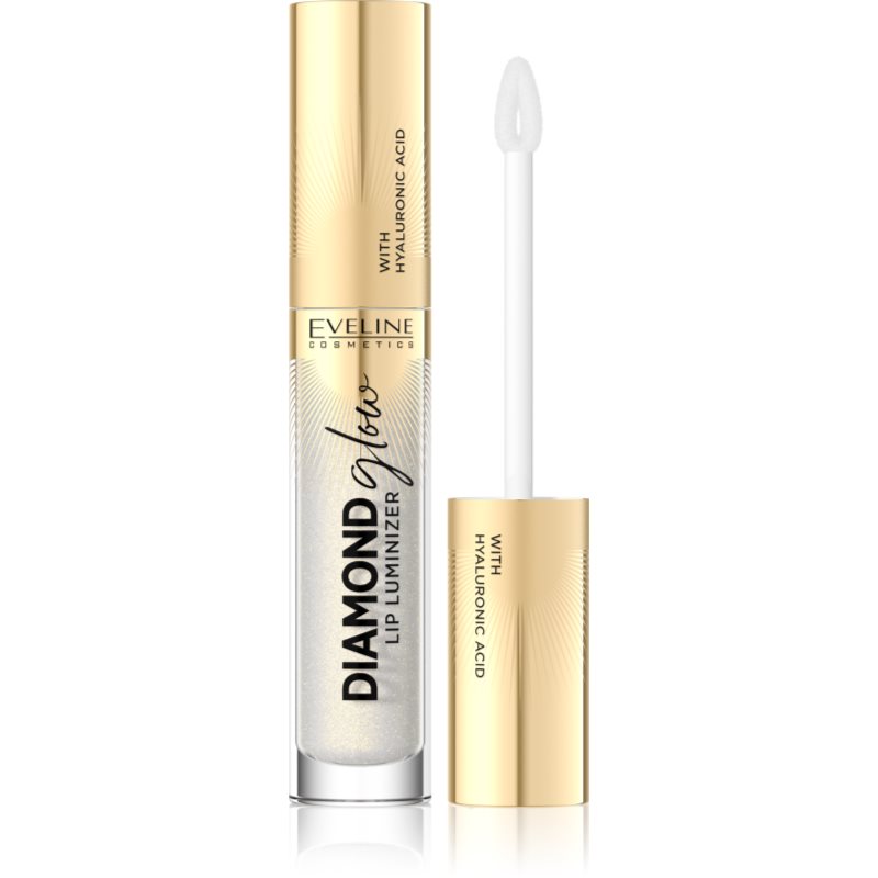 Eveline Cosmetics Diamond Glow csillogó ajakfény hialuronsavval árnyalat 07 Golden Dust 4