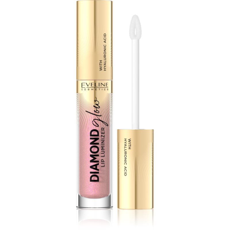 Eveline Cosmetics Diamond Glow csillogó ajakfény hialuronsavval árnyalat 08 Honey Glam 4