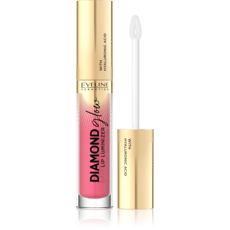 Eveline Cosmetics Diamond Glow csillogó ajakfény hialuronsavval árnyalat 09 Peach Dream 4