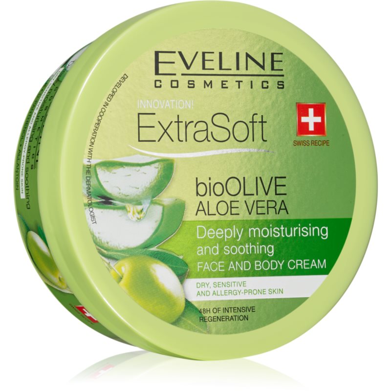 Eveline Cosmetics Extra Soft hidratáló és nyugtató krém az érzékeny bőrre Bio Olive & Aloe Vera 175 ml-Ár